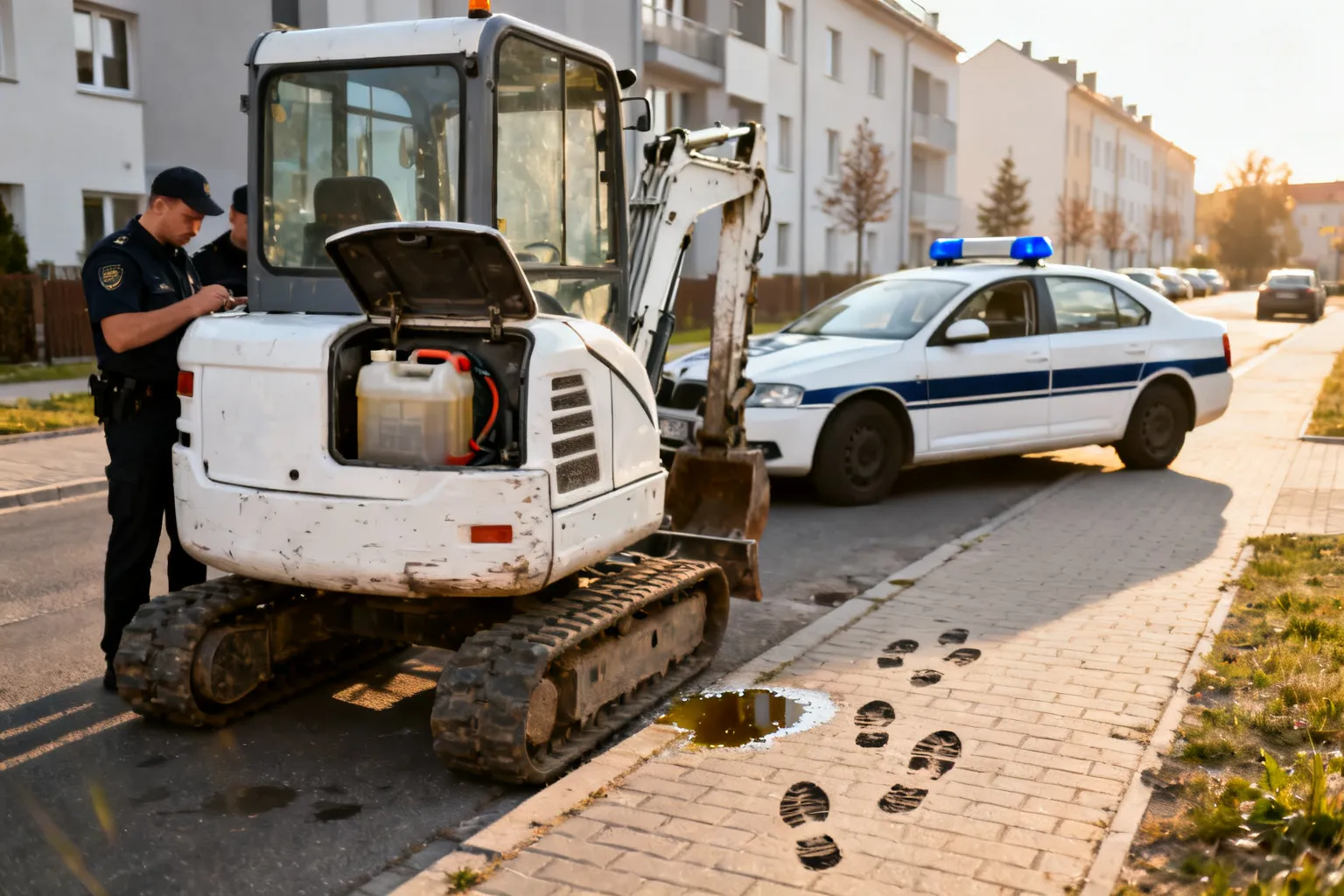 Zatrzymano 21-latka podejrzanego o kradzież oleju napędowego z koparek