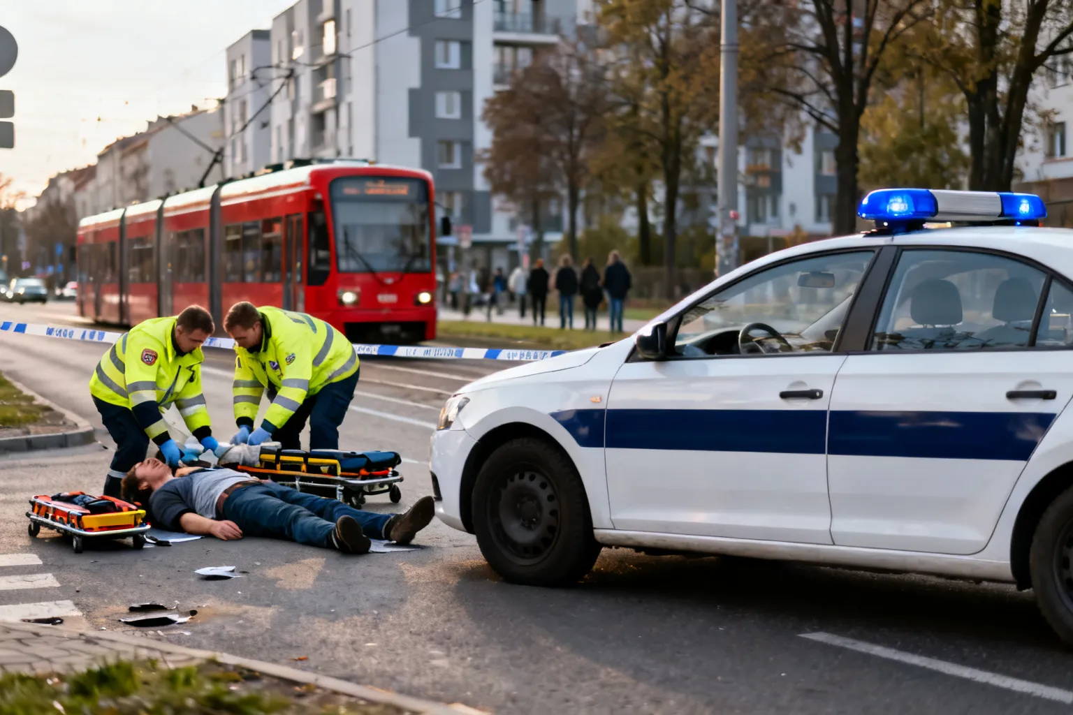 Potrącenie pieszego na ul. Borowskiej we Wrocławiu. Kierowca wjechał na czerwonym